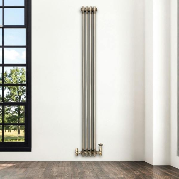 Monstershop Traditional 3 Column Radiator - 1800 x 200mm - Raw Metal