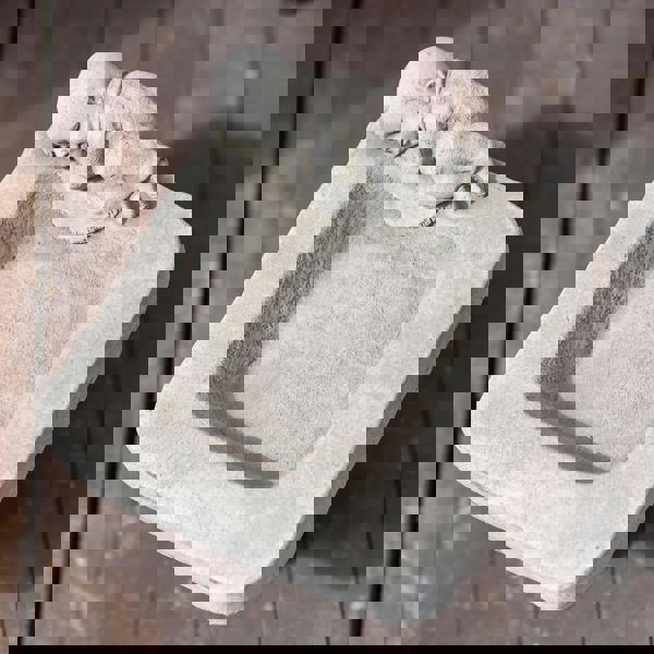 Stone Cast Small Birdbath Monk Buddha