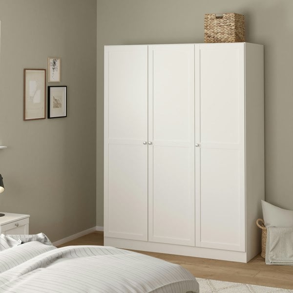Furniture To Go Brande Wardrobe with 3 Frame Doors in White