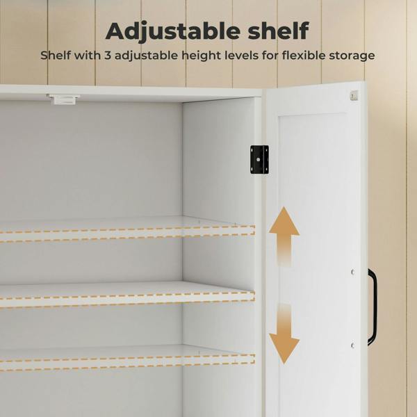 Levede Wall Cabinet Hanging Kitchen Cupboard Bathroom Storage Organiser White