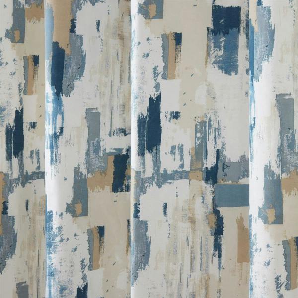 Sundour Bamford Ready Made Floral Eyelet Curtains Cobalt