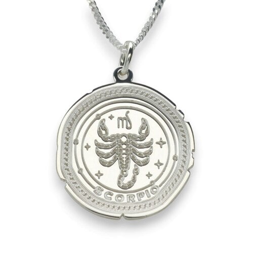 Christopher James of London Sterling Silver Zodiac Necklace Engraved Star Sign Pendant with Optional Engraving