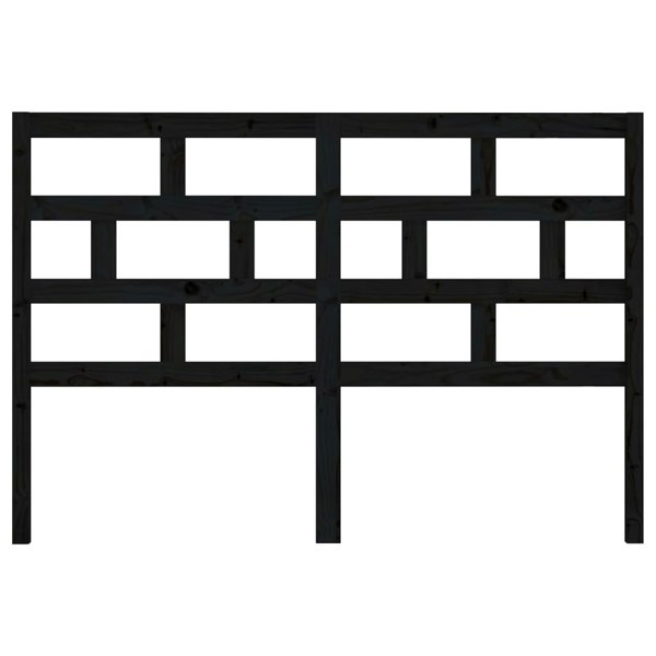 Berkfield Bed Headboard Black 156x4x100 cm Solid Wood Pine