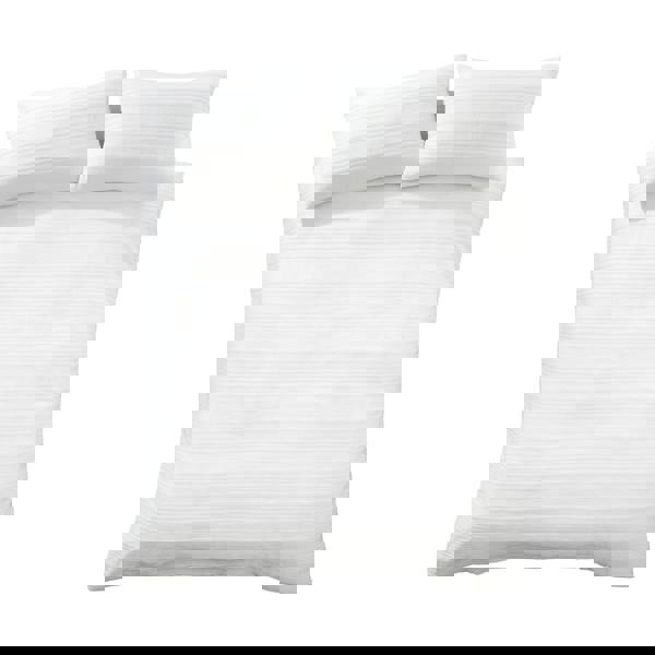 Bianca Waffle Cotton Stripe Duvet Cover Set White