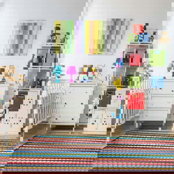 Washable Designer Mats Stripe Design in Multicolour