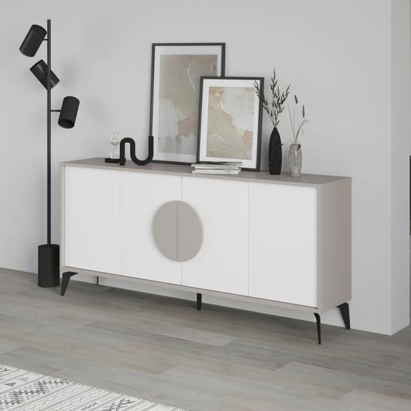 Decortie Gora Particleboard 4 Door Sideboard with Metal Legs (W) 180cm