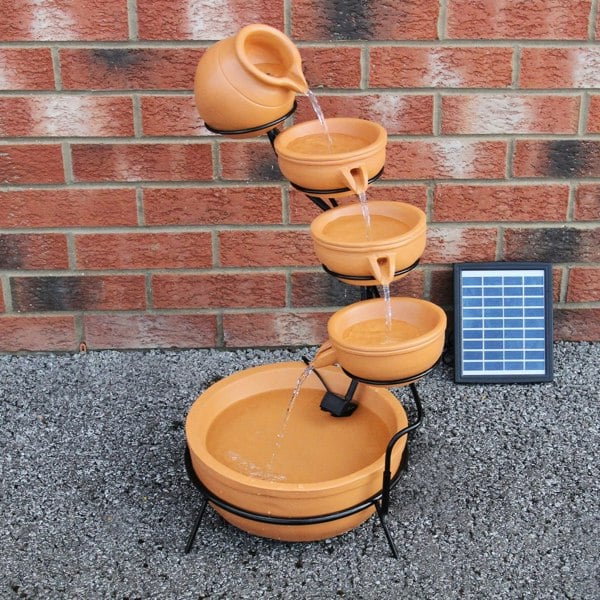 Monstershop Terracotta 4 Tier Spilling Bowls Water Feature