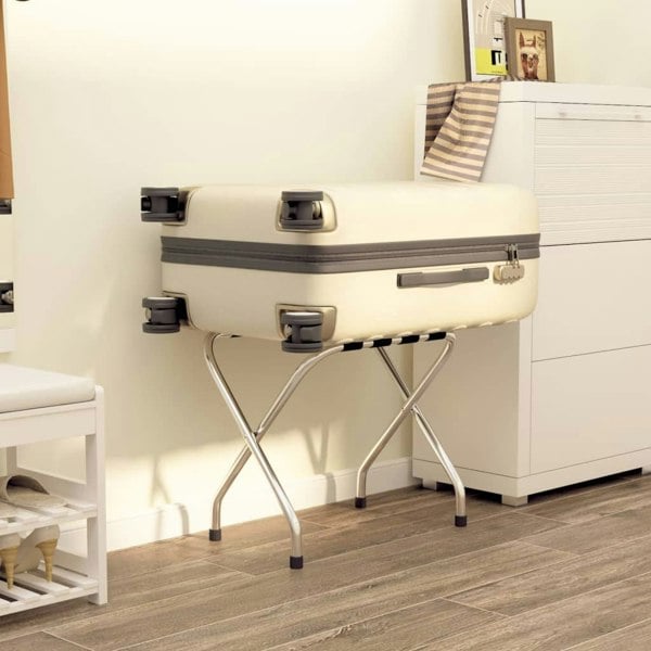Berkfield Luggage Rack Black and Silver 56x40x49 cm