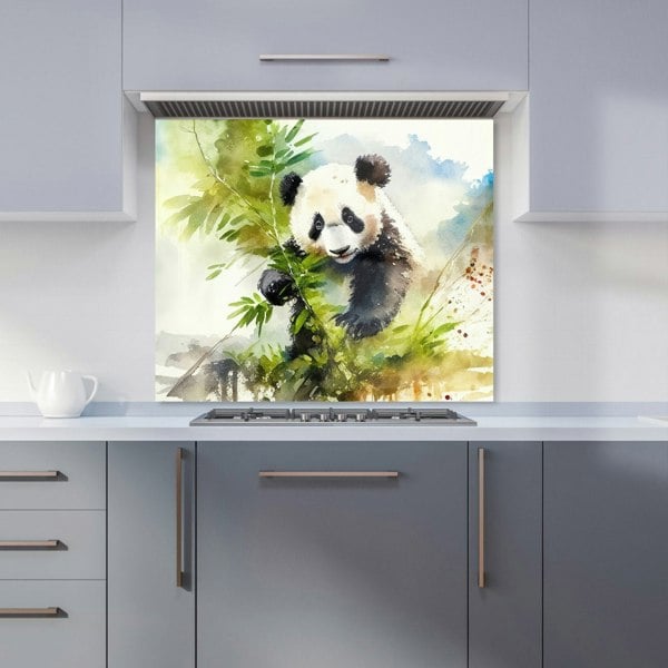 Warren Reed - Designer Panda Eating Bamboo Watercolour Kitchen Splashback