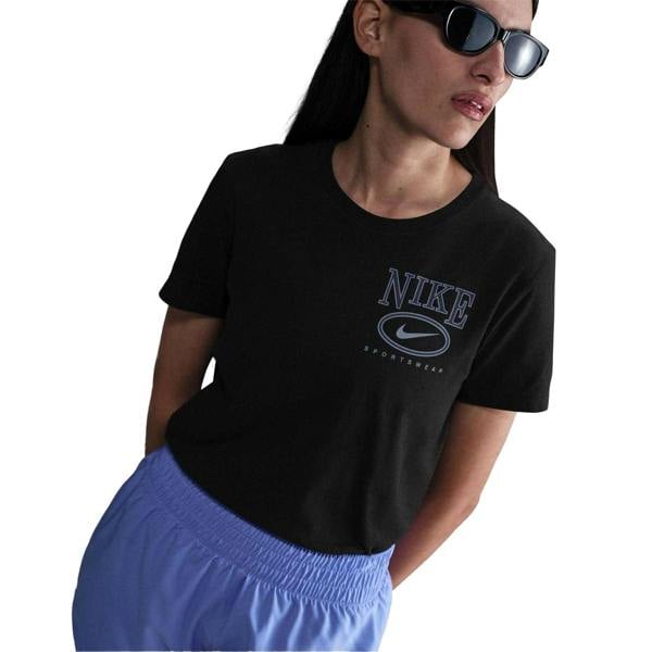 Nike Womens/Ladies Sportswear Club Swoosh T-Shirt - Black - 