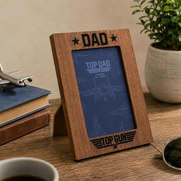 Widdop & Co Top Gun Top Dad Photo Frame Brown