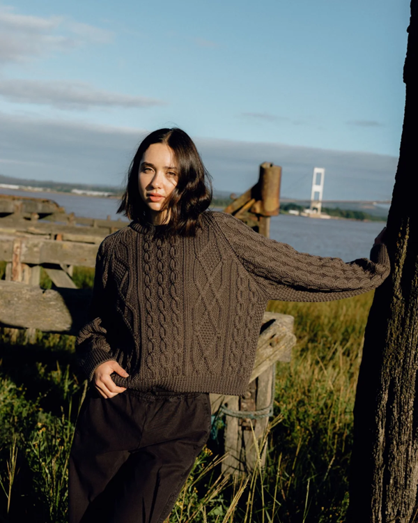 Peregrine Beckett Cable Knit Crew Jumper