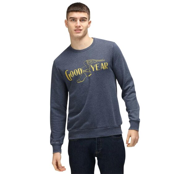Goodyear Mens Logo Crew Neck Regular Sweatshirt - Blue