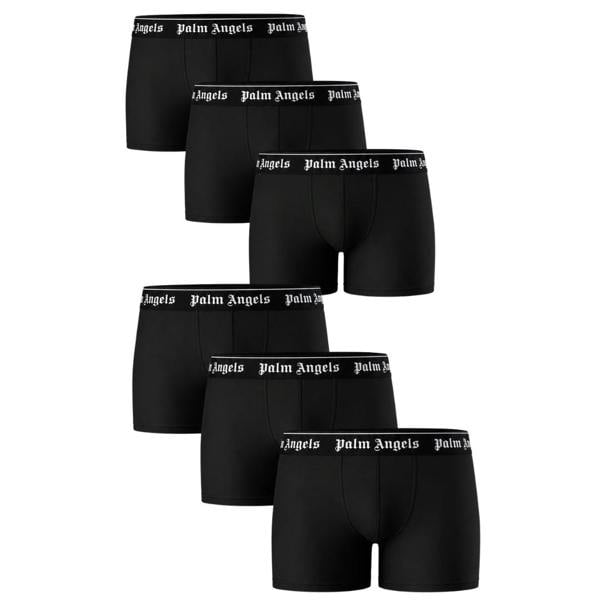 Palm Angels Six-Pack Classic Logo Black Boxer Shorts