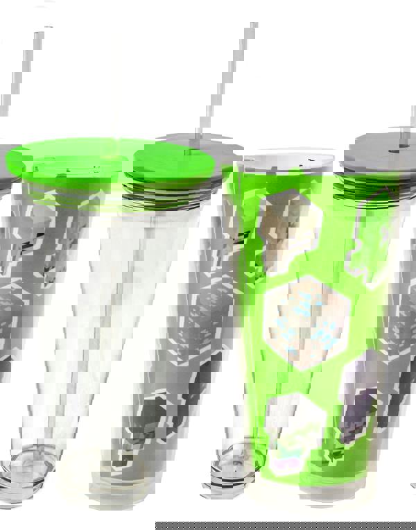 Minecraft Unisex Kids Green Straw Water Bottle (One Size)