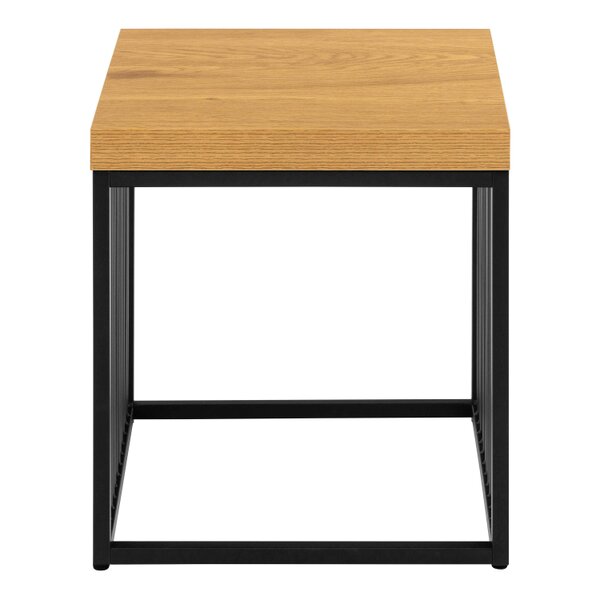 Wyld Haus Porto Modern Organic Metal Side Table with Wild Oak Wood Effect Top