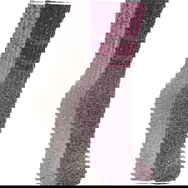 Trespass Womens/Ladies Hadley Hiking Boot Socks (2 Pairs) - Grape Wine/Oatmeal - 