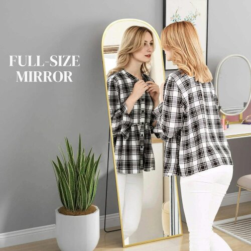 Bobobiy 162cm Aluminium Frame Standing Mirror - Gold