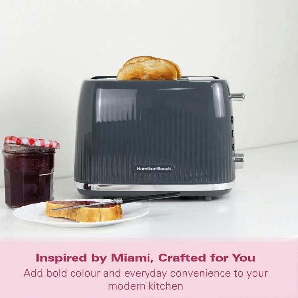 Hamilton Beach Miami 2 Slice Toaster Charcoal Grey