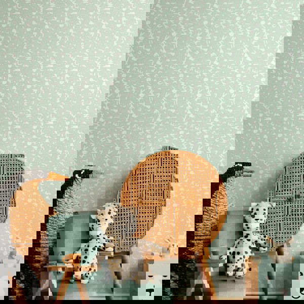 Hoopla Walls Alphabet Jumble - Seafoam 10m Wallpaper