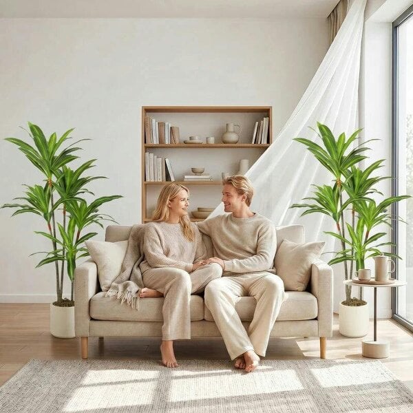 150cm Lifelike Fake Tree, Artificial Dracaena Tree with Bendable Trunks, Green