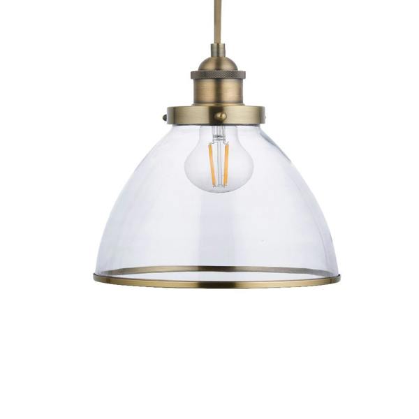 Pagazzi Lighting Brunswick Easy-Fit Antique Brass Pendant