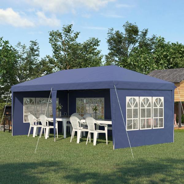 Outsunny 3 x 6m Heavy Duty Gazebo Marquee Party Tent with Storage Bag Black