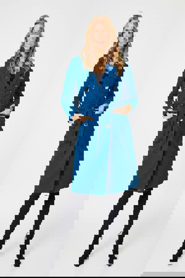 Teal | Button Front Tailored Coat