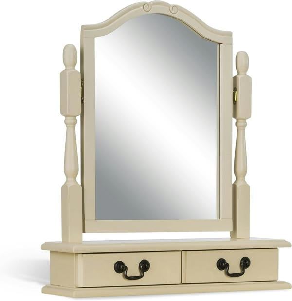 Statement Furniture Juliette Dressing Table Set with Trinket Mirror. French Table Mirror with Storage and Stool