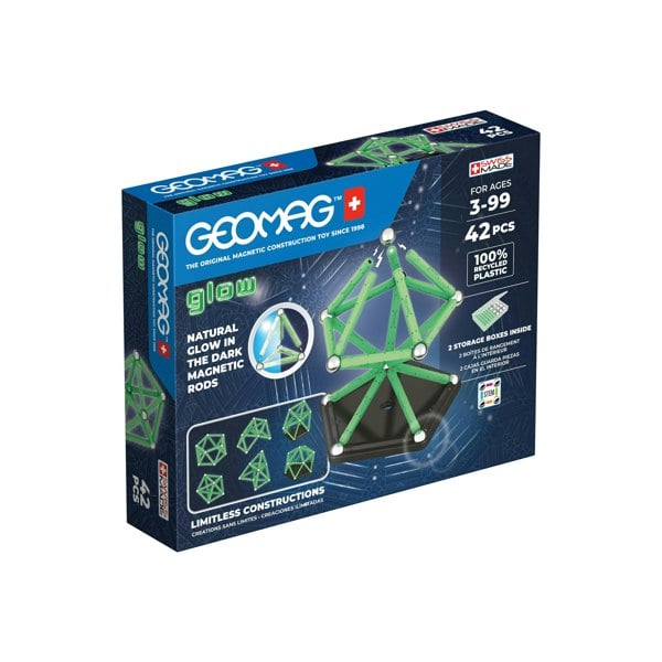 Geomag Glow Recycled Plastic Magnetic Shapes - 42 Pieces