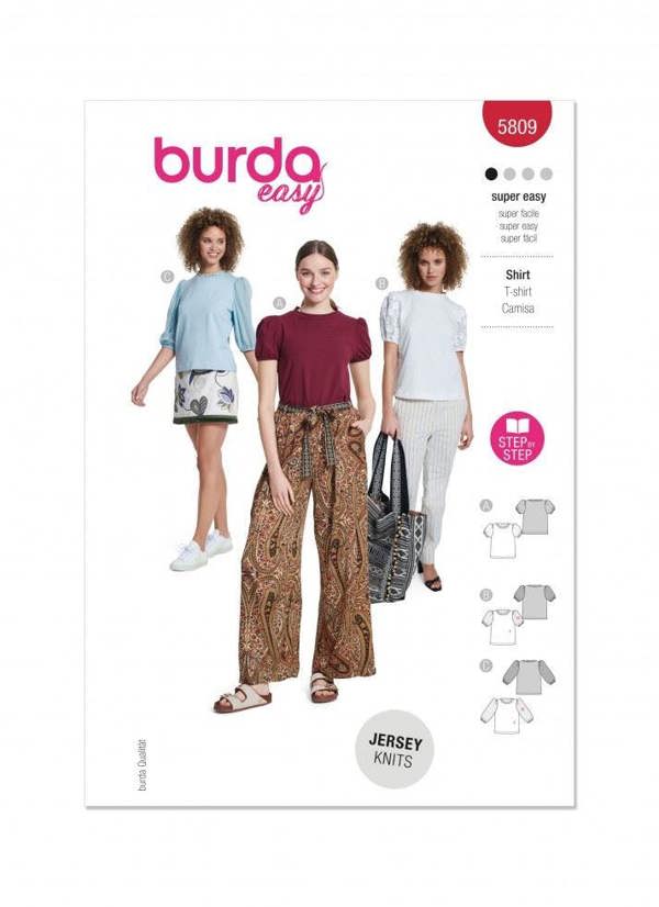 Burda Sewing Pattern 5809 Tops For Women, 8-22 (34-48) - Easy