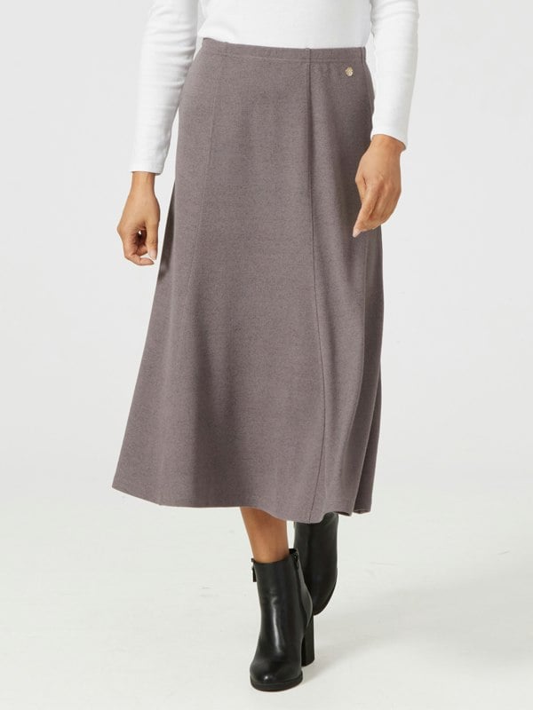 PennyPlain 6 Panel Skirt - Taupe