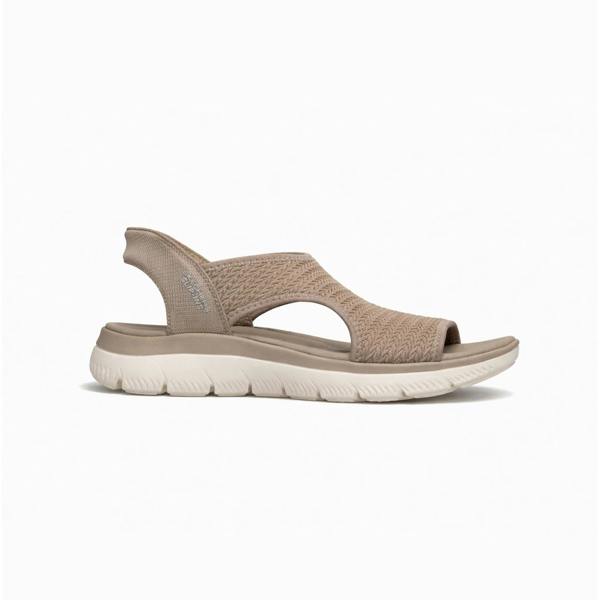 Skechers Skechers SUMMITS SANDAL - SWEETLY EVOL Womens Cross Strap Sandals Taupe