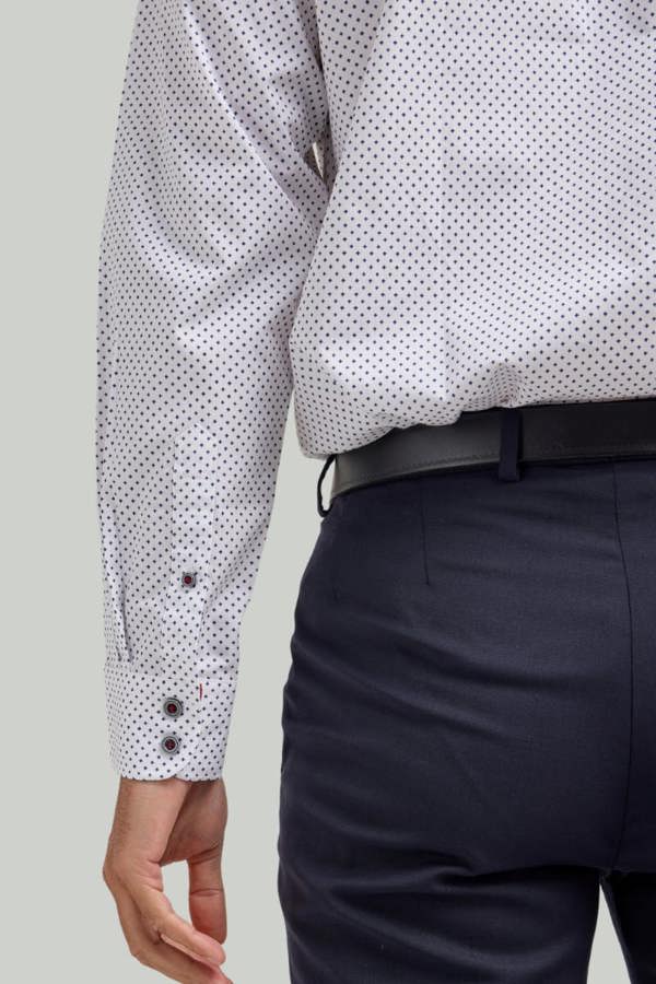 White Small Cross Print Cotton Shirt