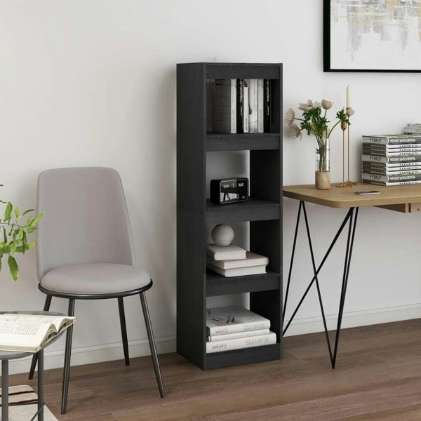 Berkfield Book Cabinet Room Divider Grey 40x30x135.5 cm Pinewood