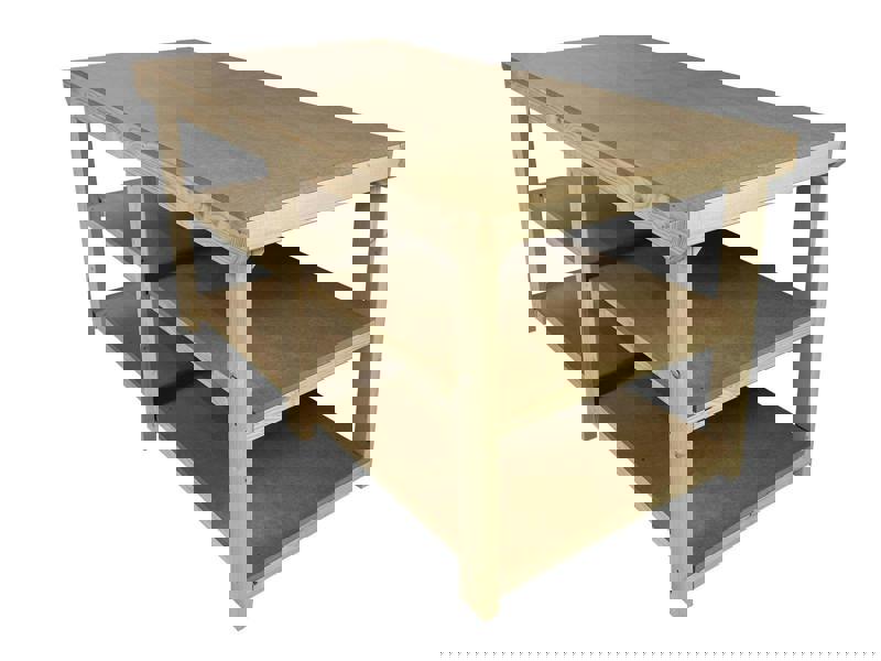 Arbor Garden Solutions Wooden Workbench MDF Top Depth-3ft With Double Shelf