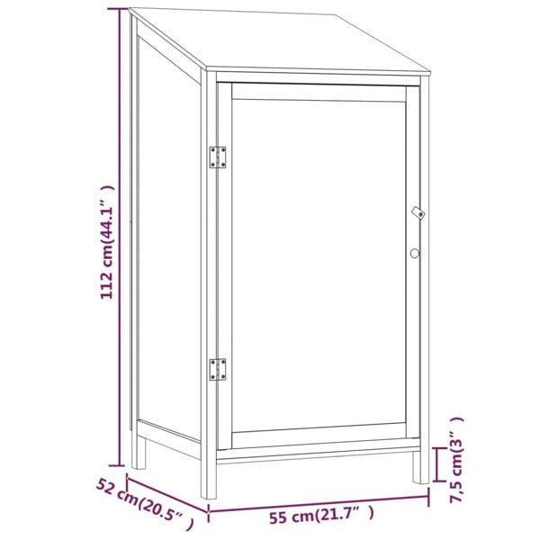 Berkfield Garden Shed White 55x52x112 cm Solid Wood Fir