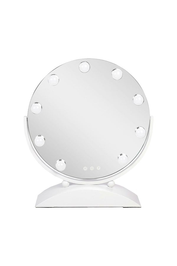 Living and Home Round Hollywood Vanity Mirror Makeup Mirror with LED Lights