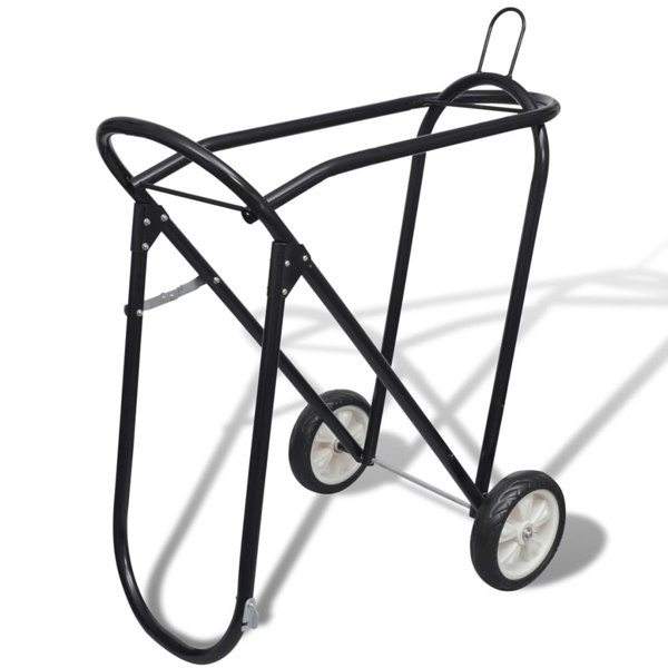 Berkfield Metal Foldable Saddle Rack with Wheels