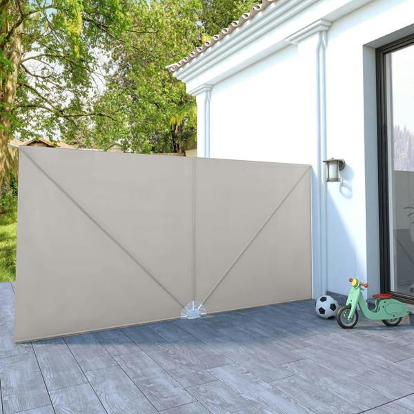 Berkfield Collapsible Terrace Side Awning Cream 400x200 cm