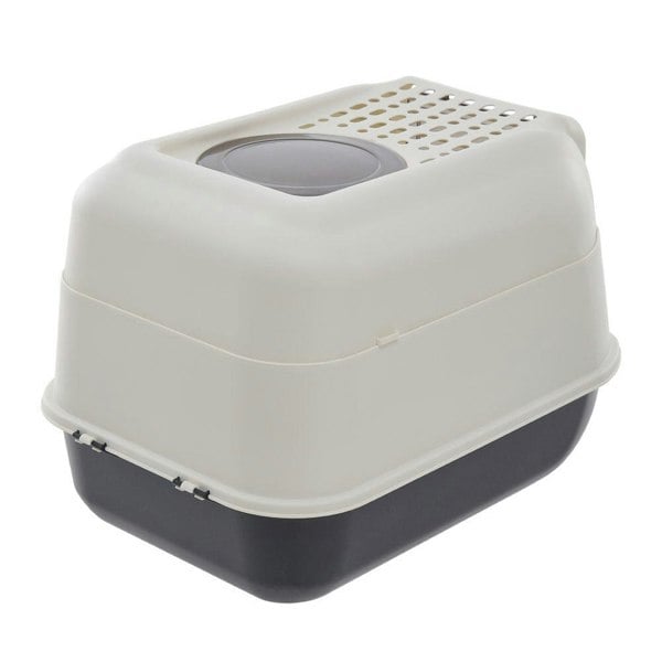 Large Hooded Top Entry Cat Litter Box with Scoop Living and Home