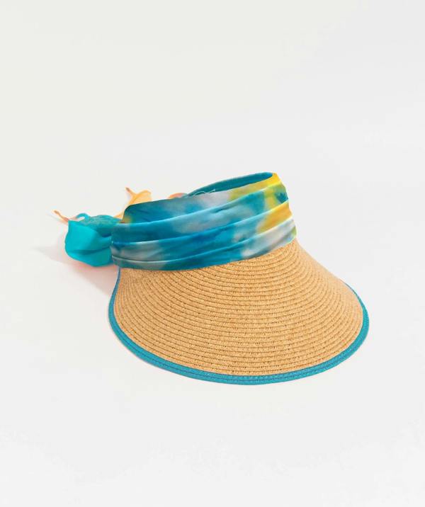 Pia Rossini Misha - Chiffon Tie Straw Visor