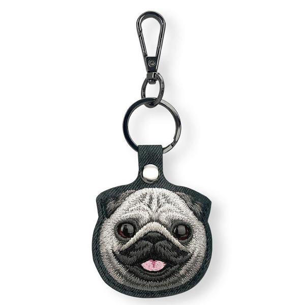 Nimmy Friends Nimmy Big Eye Cute Pet Pug Dog Face Airtag Keychain Black - N-XDY-YSK-09-A