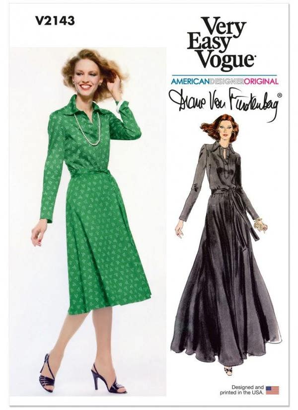 Vogue Sewing Pattern 2143, Dresses, Vintage Style for Women, B5 (8-10-12-14-16) - Intermediate