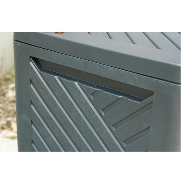 Gr8 Garden 120L Plastic Garden Storage Box Outdoor Deck Shed Cushion Utility Chest Trunk Anthracite