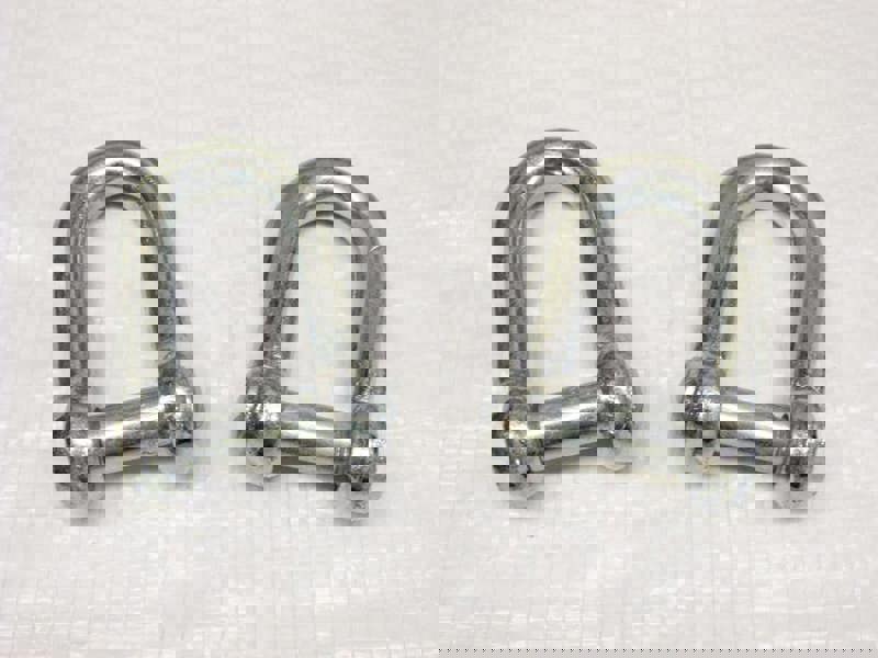 x2 12MM Galvanised Commercial Dee Shackles With Countersunk Pin - Chain Connect Caravan Tether Flush