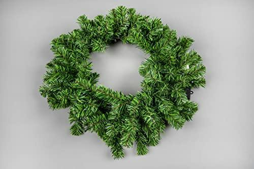 55cm Green Prelit Alaskan Pine Christmas Wreath with White LEDs and Fire Retardant PVC Tips image 8
