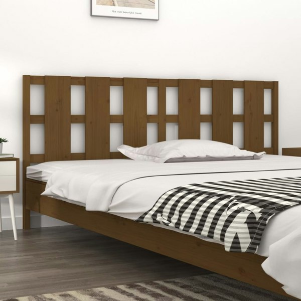 Berkfield Bed Headboard Honey Brown 205.5x4x100 cm Solid Wood Pine