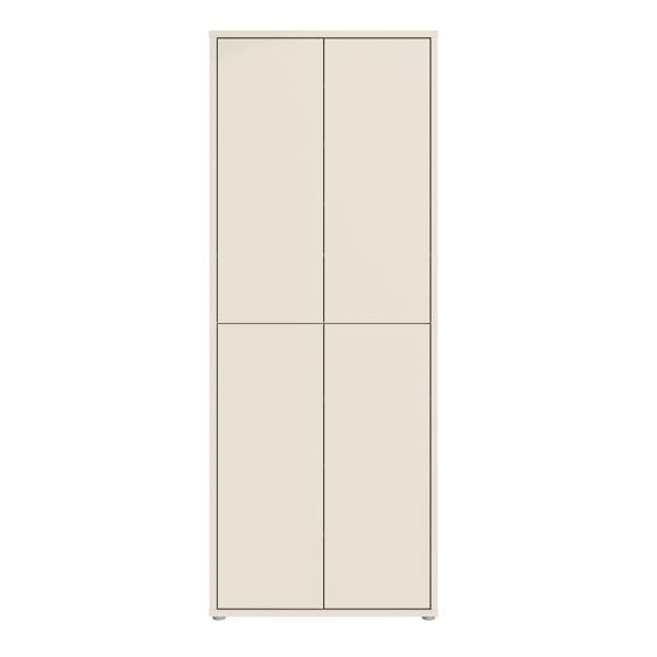 Furniture To Go Alice Springs Tall Shoe Cabinet with 4 Doors Push-to-Open in Sand