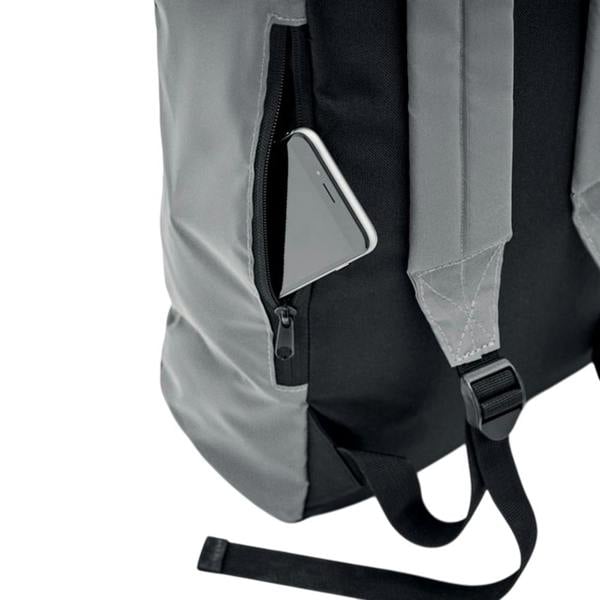 MidOcean Bright Rollpack Roll Top Reflective Backpack - Matt Silver - 